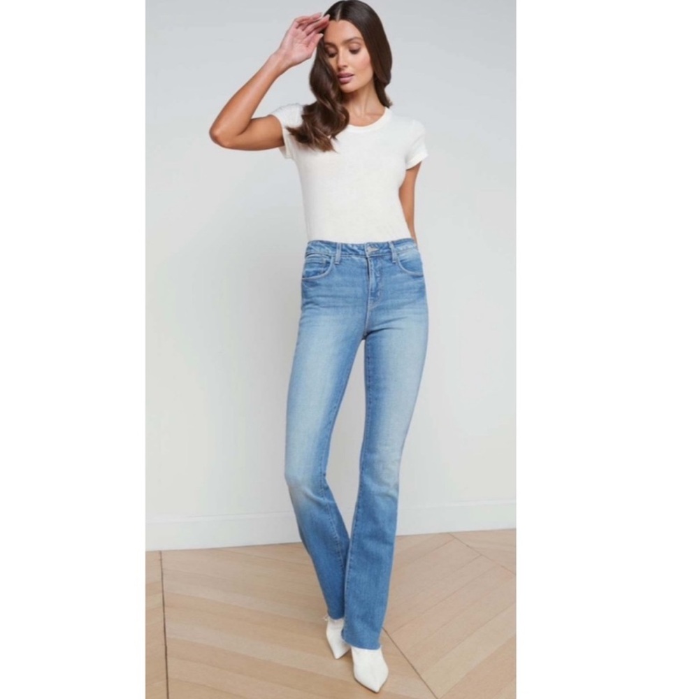 L’Agence Ruth High Rise Straight Jeans in Cowan. - Picture 4 of 14